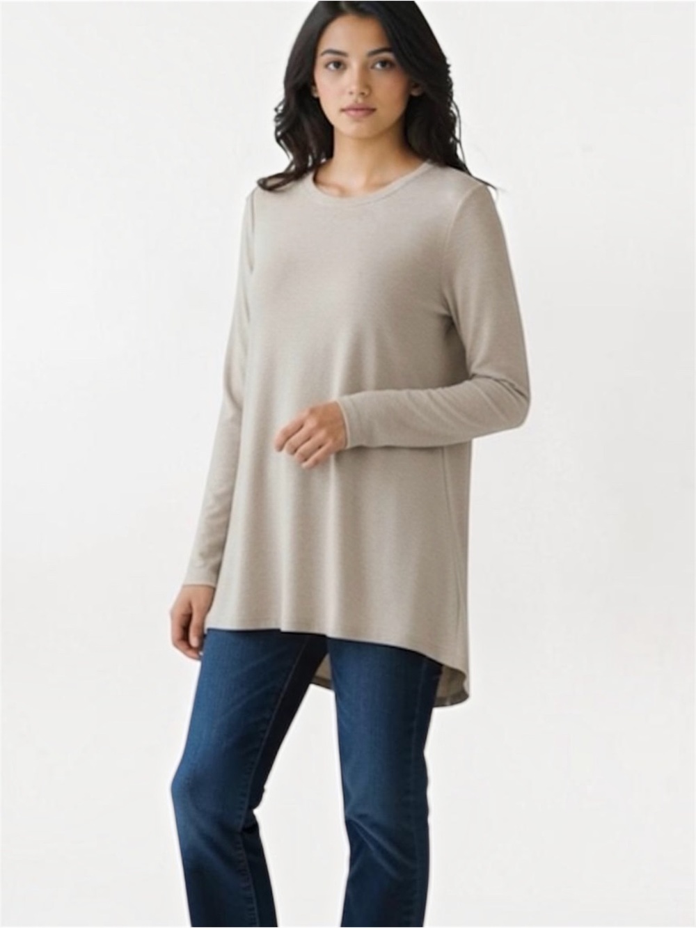 CAbi βPamper Meβ Long Sleeve Tee in Oatmeal Size Medium Style #3062